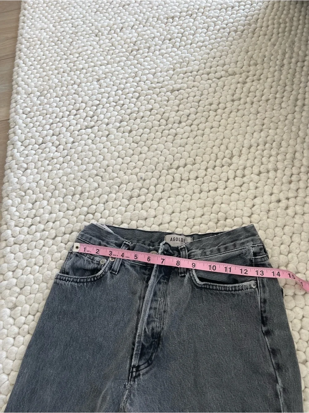 Agolde Washed Charcoal High-Rise Jeans